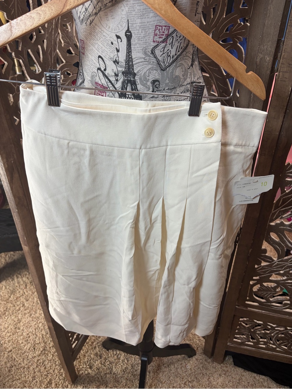 Classic Cream Women’s skirt with Button Detail